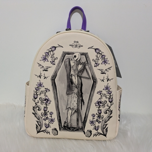 Loungefly Disney Nightmare Before Christmas Jack Sally Coffin Mini Backpack New! - Picture 5 of 13